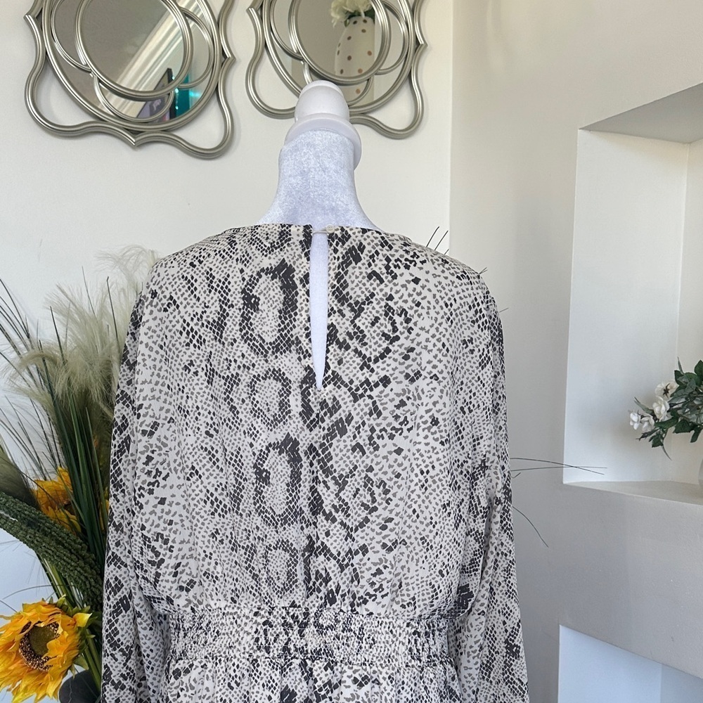 J. Crew Black and White Snake Print Midi Dress - Picture 6 of 8